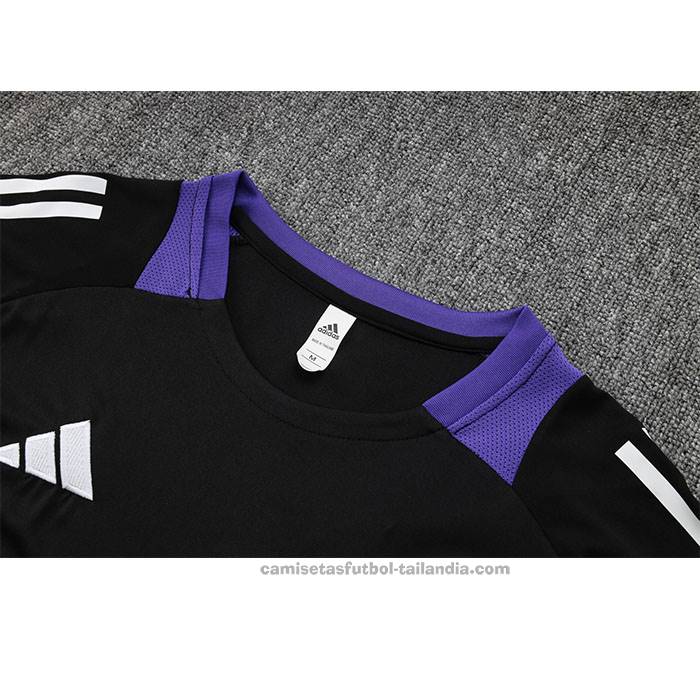 Chandal del Real Madrid Dragon Manga Corta 24/25 Negro y Purpura - Pantalon Corto